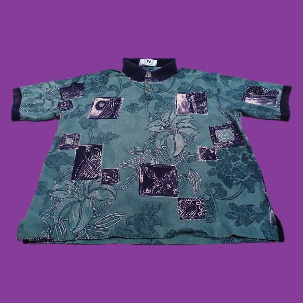 Thomas Wilson Men's Shirt Collar Polo Pullover S/S Cotton 3" Slits Size XL B&T - Picture 13 of 16